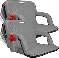Vista 12 de Driftsun - Paquete de 2 sillas para estadio reclinable con respaldo, de lujo, silla deportiva plegable para gradas, césped y patios traseros