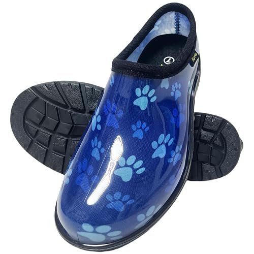 Flat Garden Shoes for Women Waterproof Slip-On Womens Rubber Rain