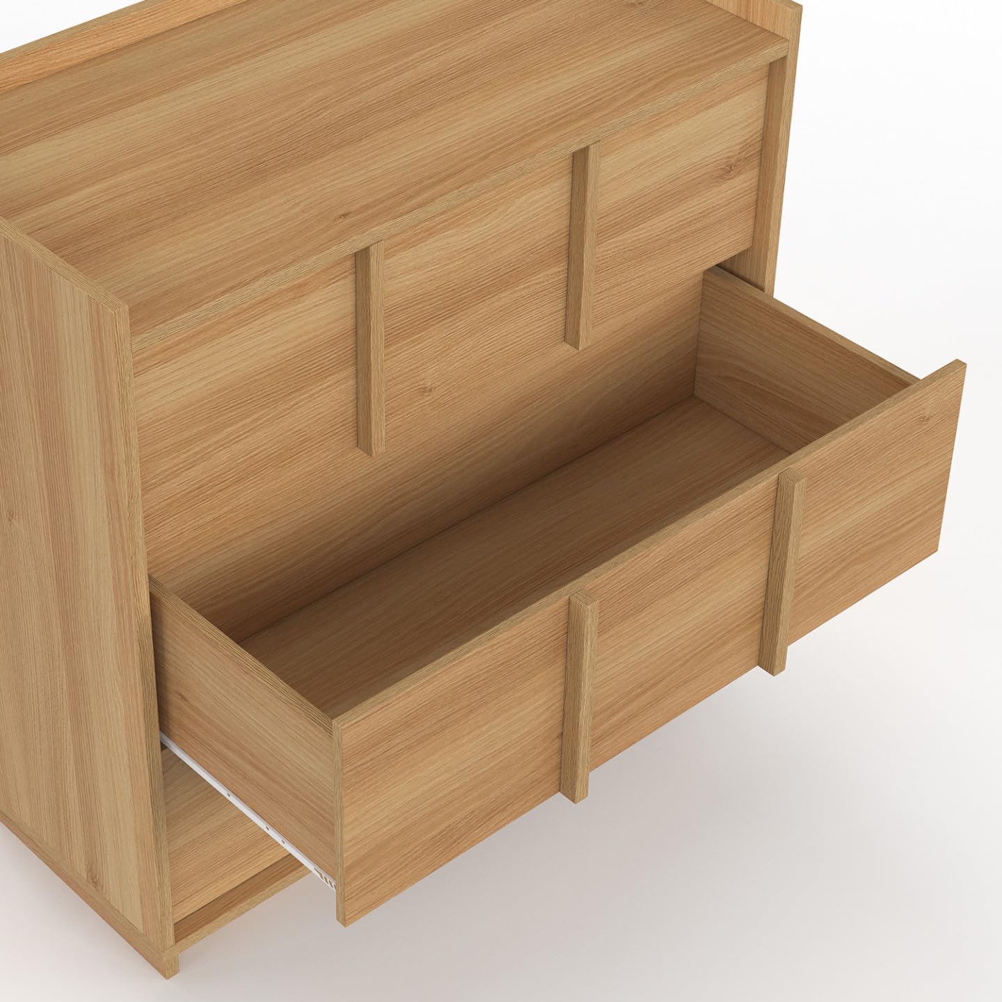 IDMarket - Kommode Rosie 3 Schubladen 80 cm Buche-Optik Minimalistisches Design