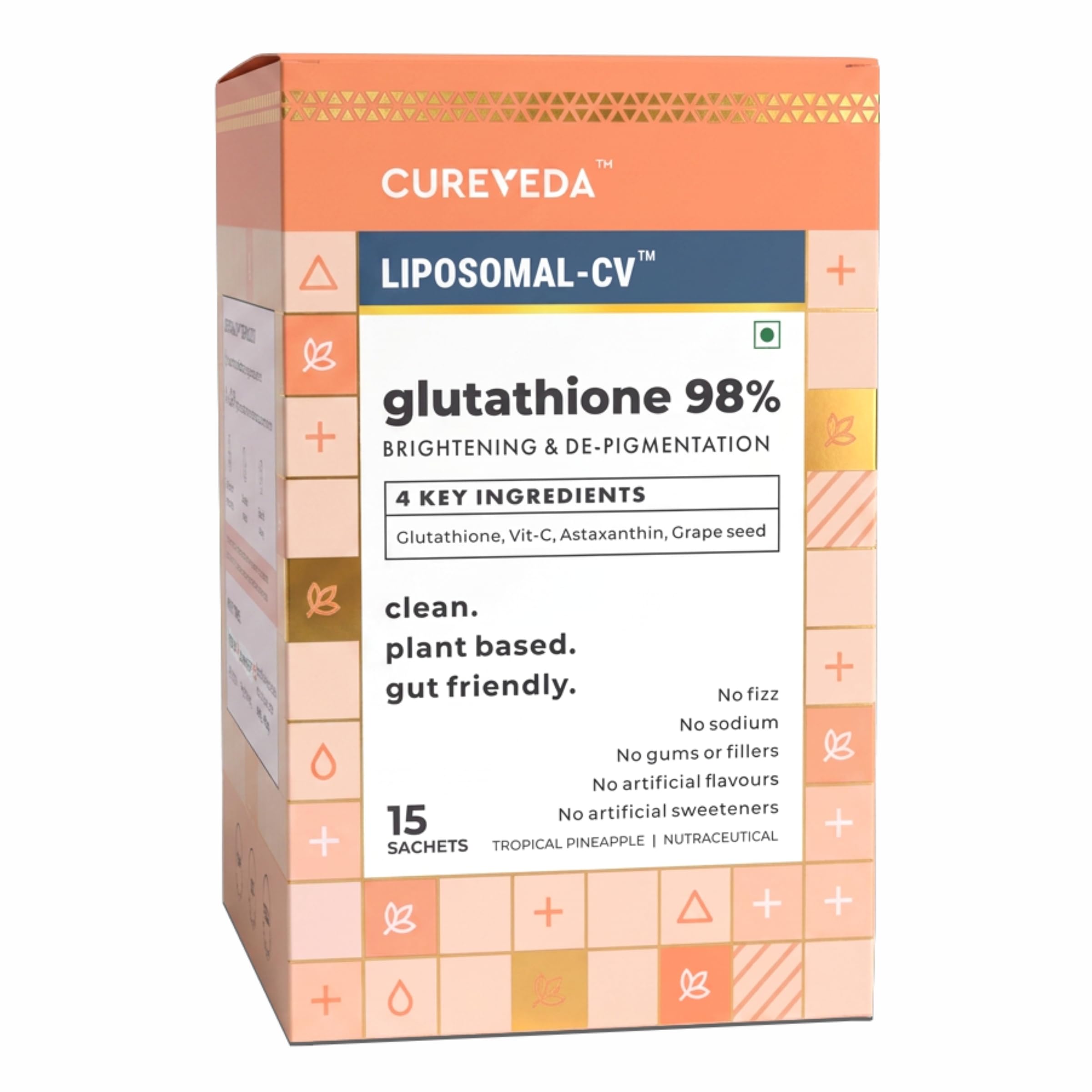 glutathione sachet brands in india Cureveda 98% + pur™ | High Absorption Powder for Skin Brightening, Anti-Aging & Detox macchiato