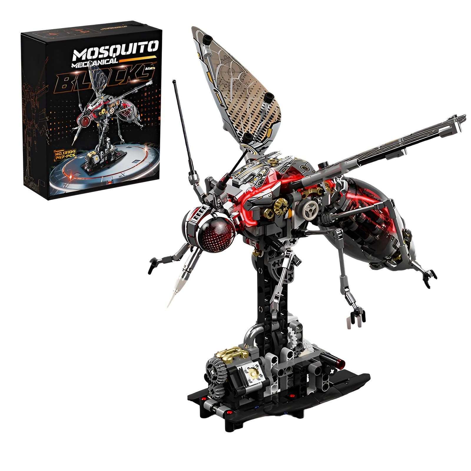 QuirkQuest Mechanical Mosquito Building Set - 747PCS Technick Insect Mosquito Building Bricks Kit, Cyberpunk Insect Ainaml Model Toys, Collectible Desk Decor Gifts for Adults & Teens โ image 1