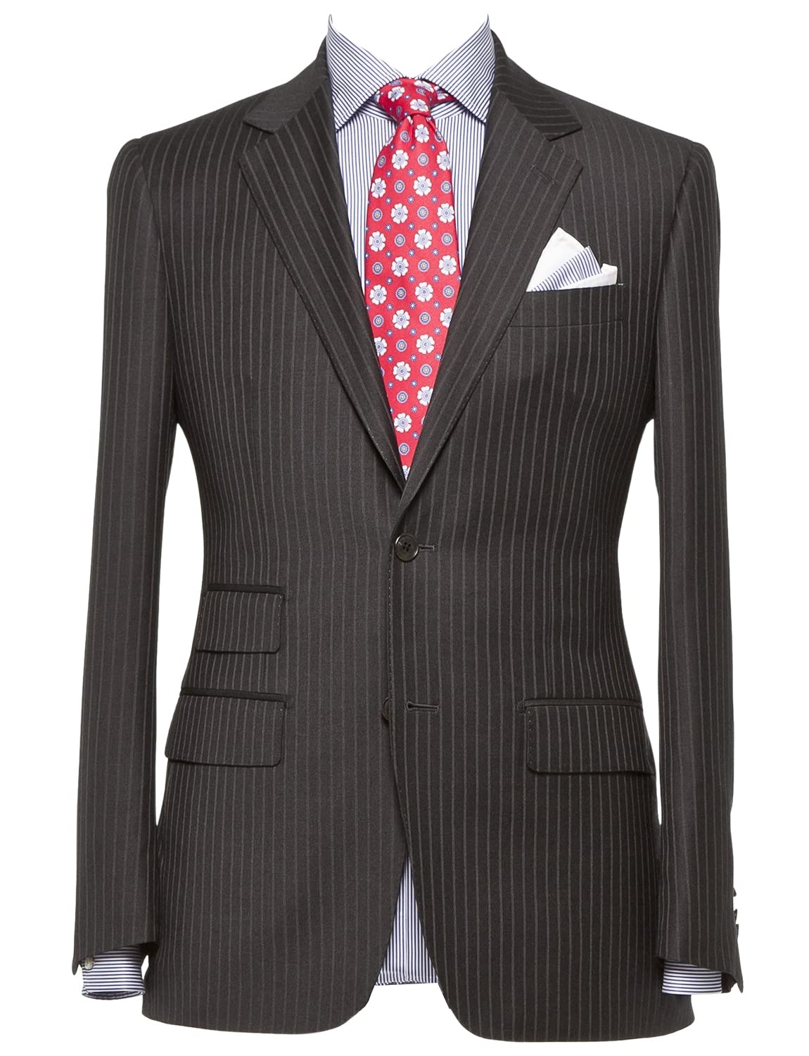 Blazer homme rayé à deux boutons et revers échancré élégant - 5