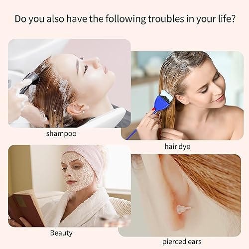 Miniatura 2 de Paquete de 200 protectores de oído transparentes, desechables, impermeables, para teñir el cabello, protectores de oídos de plástico impermeables