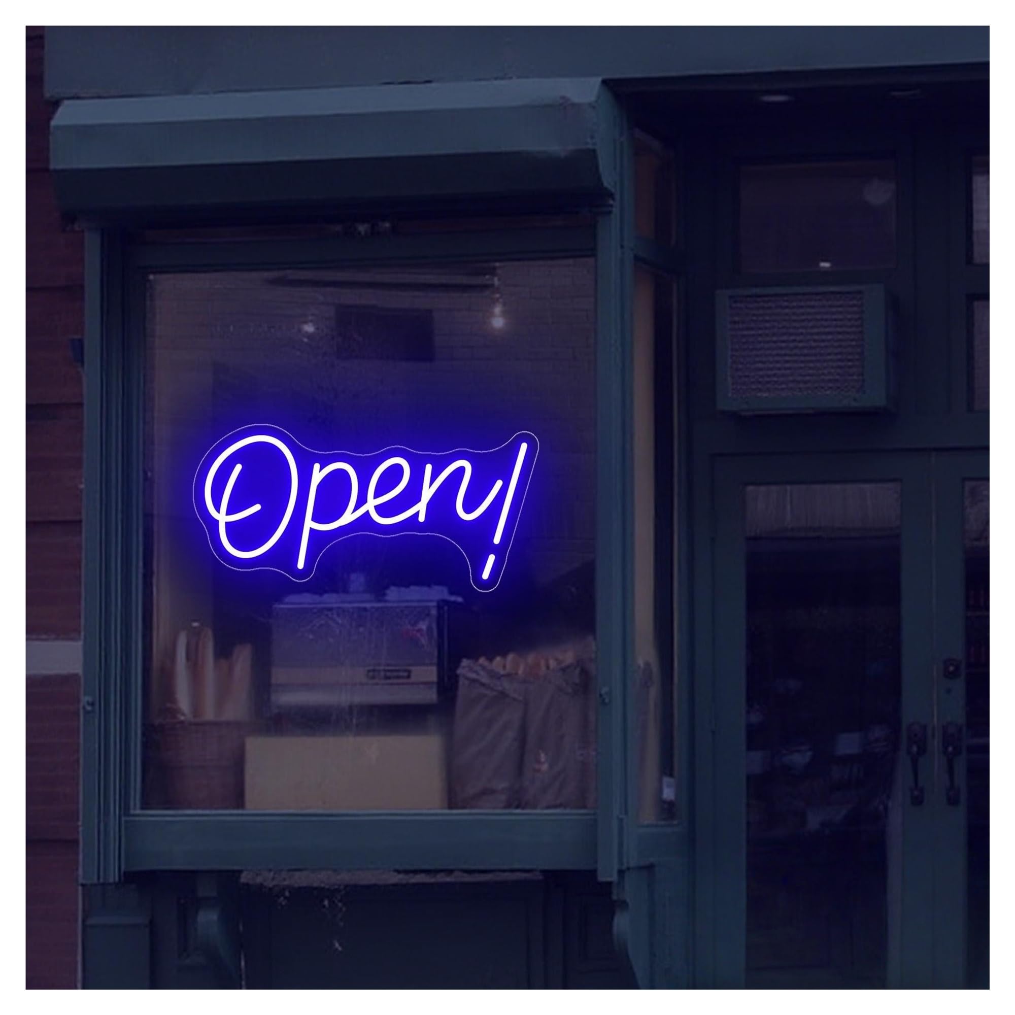 RONGCH Hanging Art Neon Signs Open! Neon Sign, Suitable for Shop Welcome Decor with Brightness Adjustable 15cmx30cm(C)