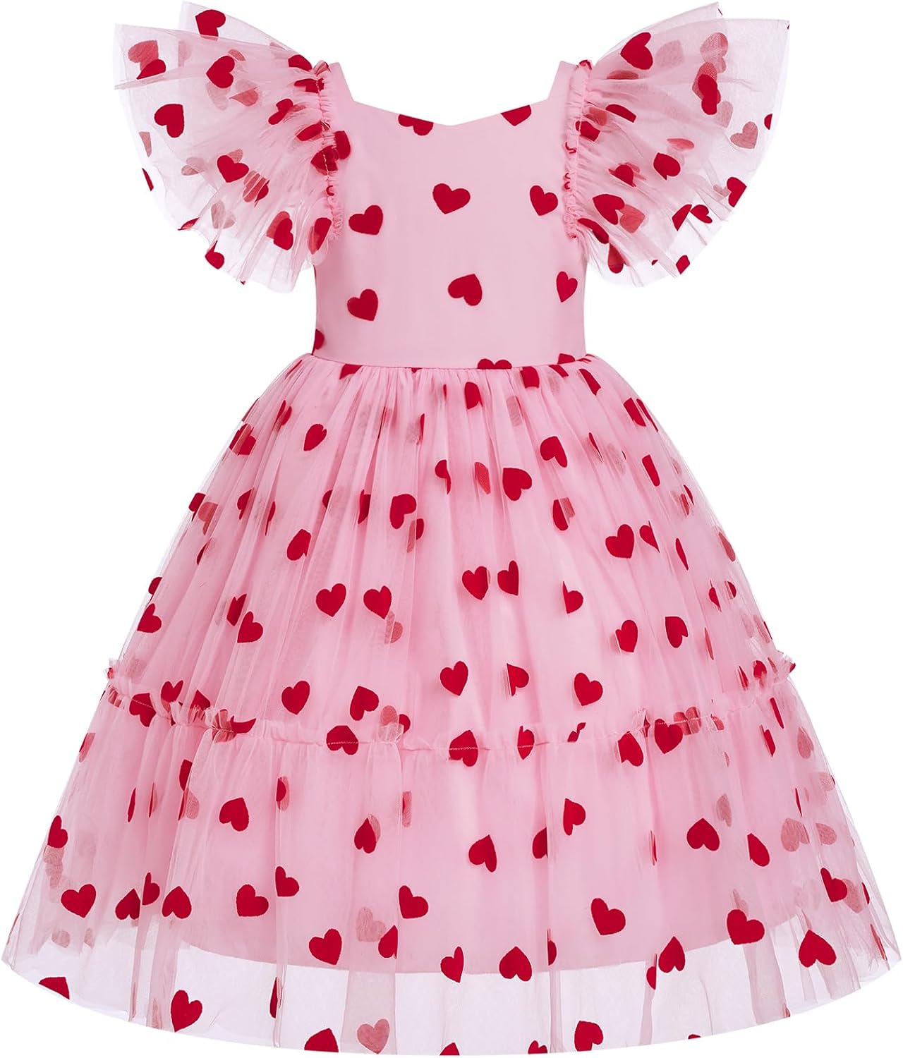 Kids Girls Birthday Party Dress Flutter Sleeve 3D Butterfly Tutu Dress Cake Crush Photo Shoot