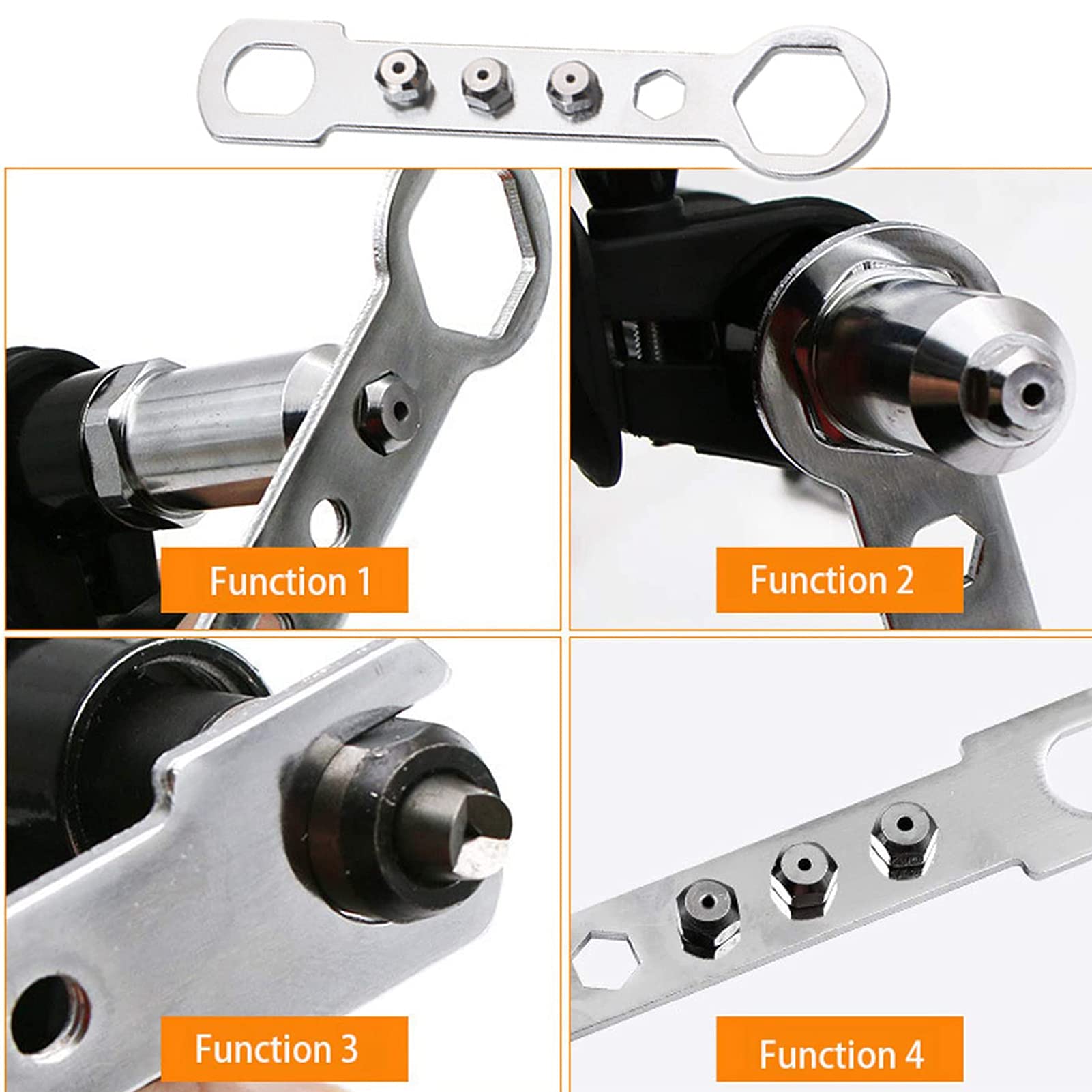 AolKee Remachadora Eléctrica Con Adaptador Para Taladro - Kit de Pistola Remachadora Para Taladros Eléctricos Inalámbricos