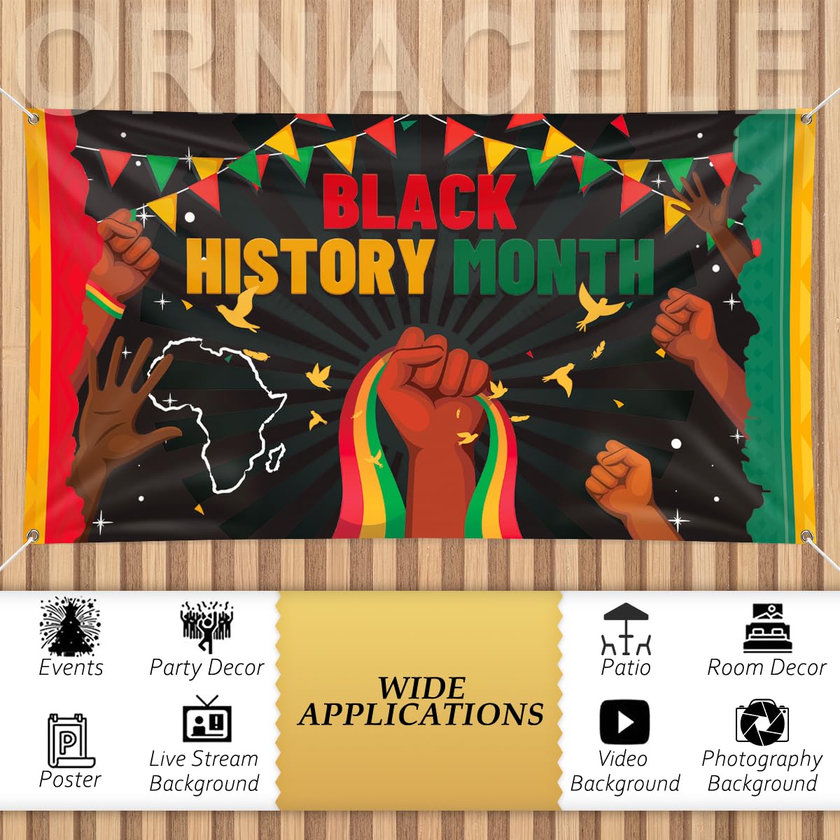 Black History Month Hintergrund – Stoffbahn 3 X 2,5 M Für Fotografie & Partydekoration
