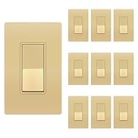 Vista 31 de ENERLITES Elite Series - Interruptor basculante decorativo sin tornillos, 3 vías o unipolar, 3 cables, tornillo de conexión a tierra, grado