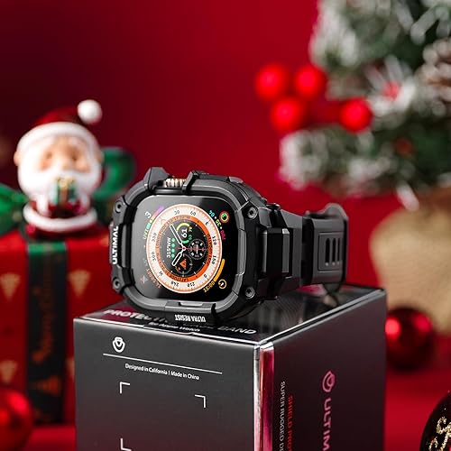 Miniatura 2 de ULTIMAL Funda de bandas compatible con Apple Watch Ultra 321 de 1.929 in para hombres, correa deportiva resistente con funda resistente a prueba de