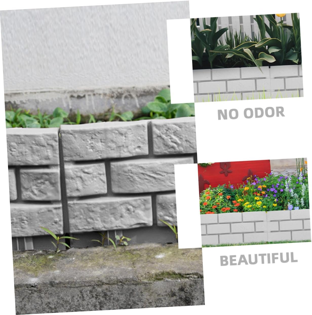 3pcs Plastic Decorative Fence Panels Vinyl Garden Fencing for Picket Fence Stakes Easy Assembly Decorative Fencing for Backyard Garden Flowerbeds