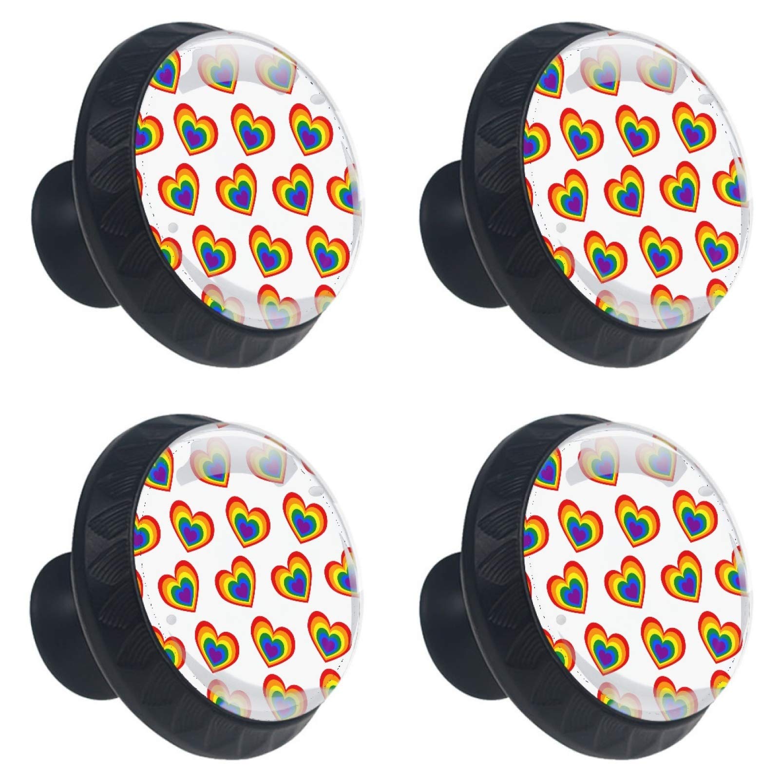 Boutons de meuble en verre irisé poignées cœur haut de gamme 30mm
