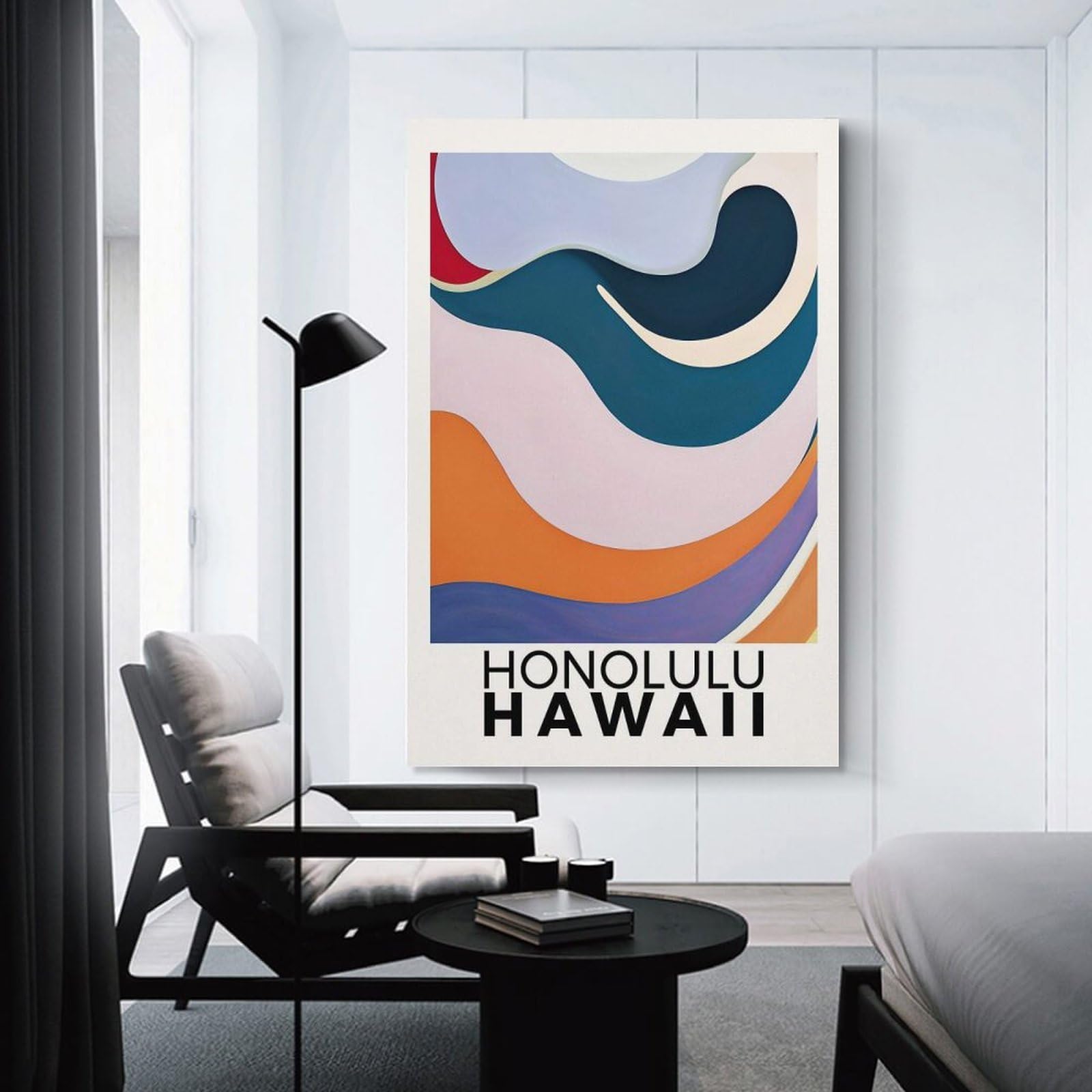 Junmoney Honolulu Hawaii Canvas Wall Picture 20x30inch(50x75cm), for Study, Office Or Focused Interiors, Home Office Artwork with Decorative Appeal