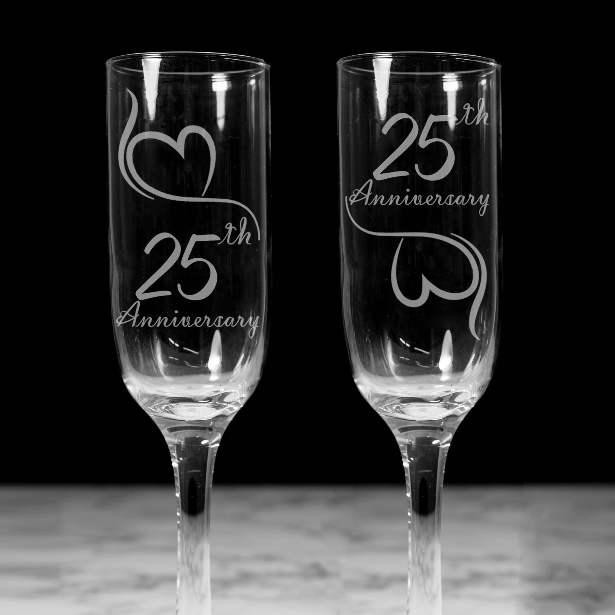 Flute Da Champagne In Vetro Cristallo – Moderno Ed Elegante, 24,5 Cm, Regalo Per Matrimoni, Anniversari, Compleanni (6 Pz)