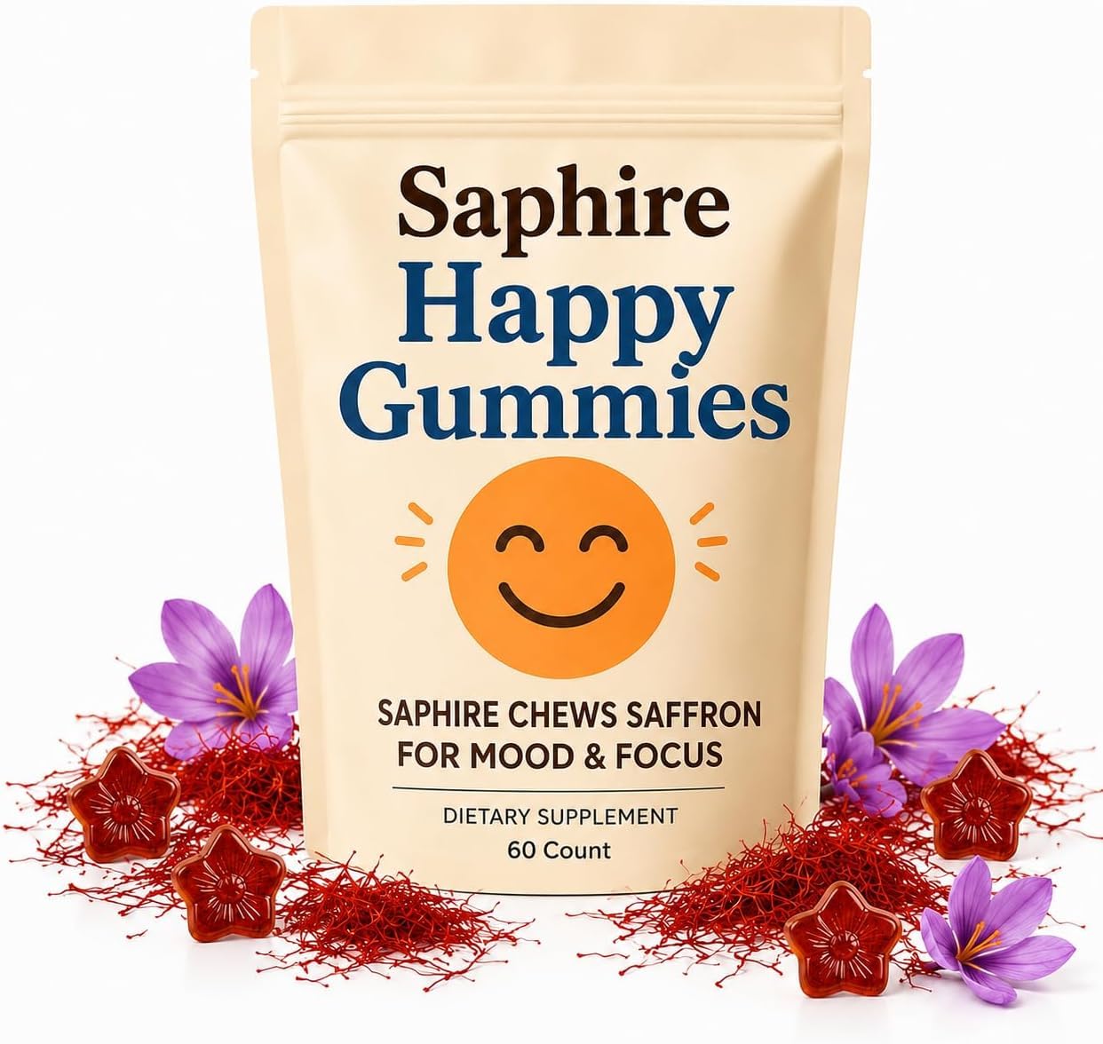 Saphire Saffron Gummies by Saphire Chews – 1 Count (Pack of 1)