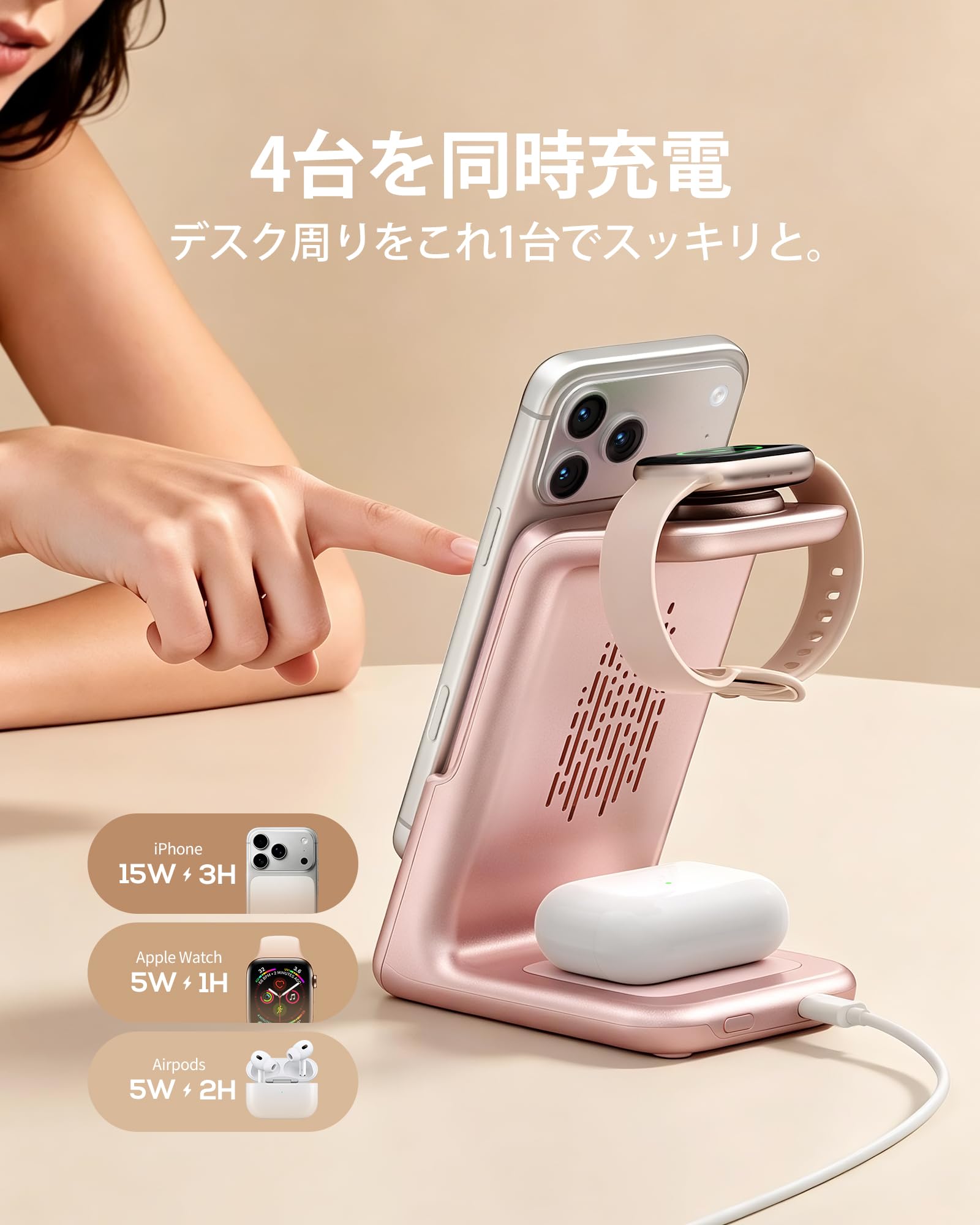 Amazon.co.jp: RORRY ワイヤレス充電器 4in1 AuraDock magsafe