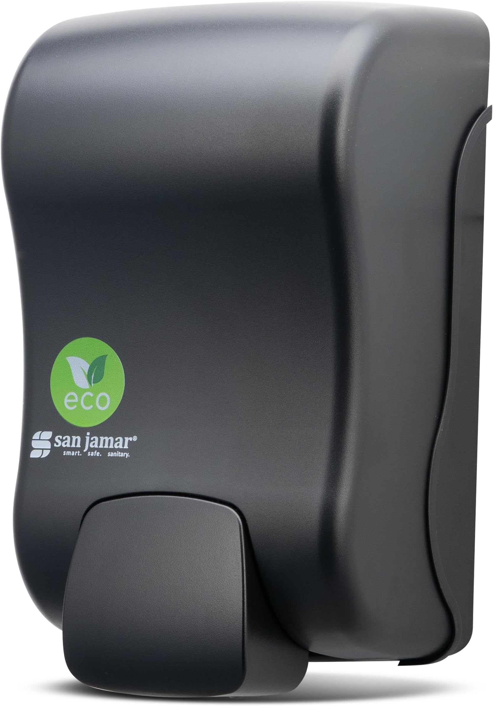 San Jamar Rely Manual Soap Dispenser, Hand Sanitizer Dispenser with Universal Compatibility for Home, Bathroom, Kitchen, Restrooms, Restaurants, Plastic, 900 Ml, Black Pearl