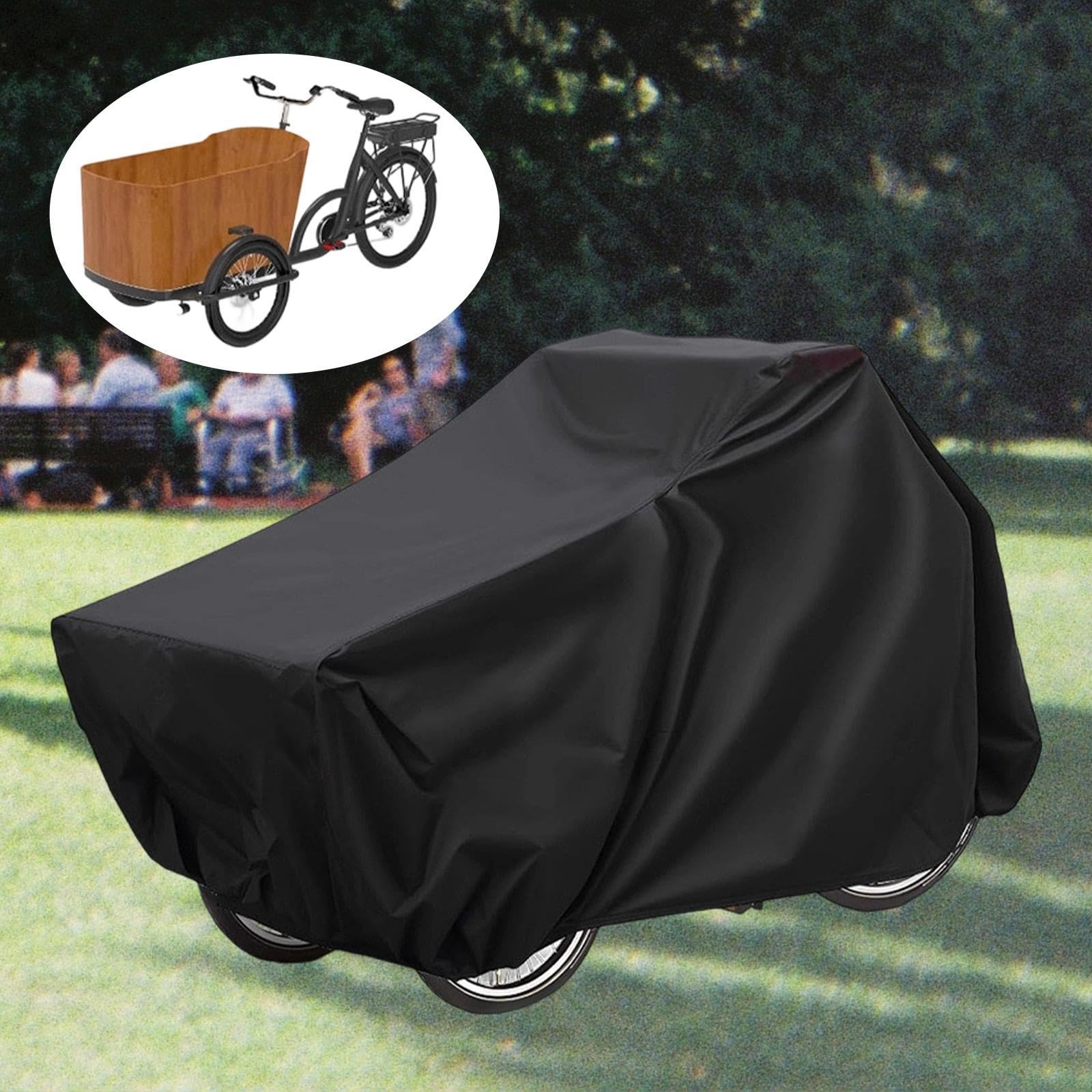 Housse pour, Bâche Noire de Protection pour Tricycle, Idéale pour Le Rangement Extérieur dans Le Jardin Ou pour Vélo électrique/Tricycle Ad, 220 Cm X 100 Cm X