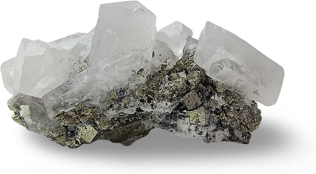 Natural Calcite Crystal from Peru - Authentic Energy Stone Specimen Formed with Several Crystals | Cluster, Druse or Twin Shapes | for Collection, Decoration or Gifting 4 to 5 Ounce