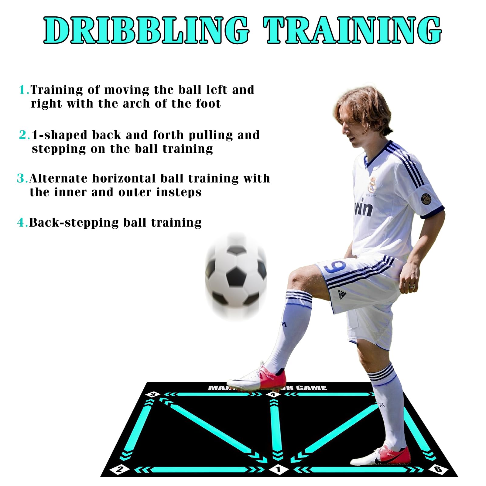 Tappetino Per Allenamento Calcio 60x90 Cm - CHANCCI, Antiscivolo Per Il Controllo Palla