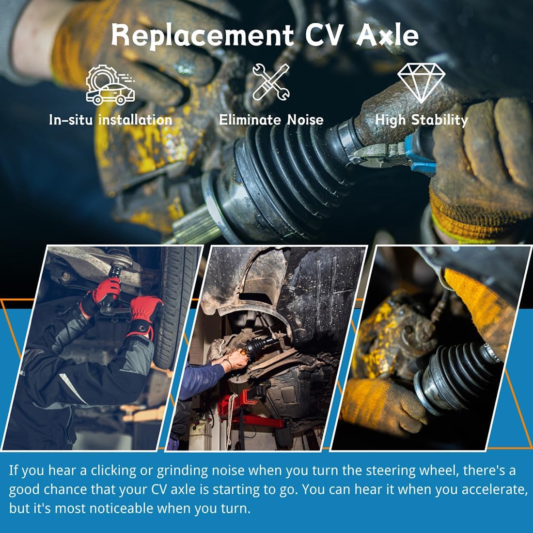 CV Axle Rear Driver Side, CV Joint Axle Shaft Replacement Constant Velocity Half-Shaft Drive Shaft Assembly fits BMW X3 2.0L 2013-2017, fits BMW X3 3.0L 2011-2014, fits BMW X4 2.0L 2015-2018