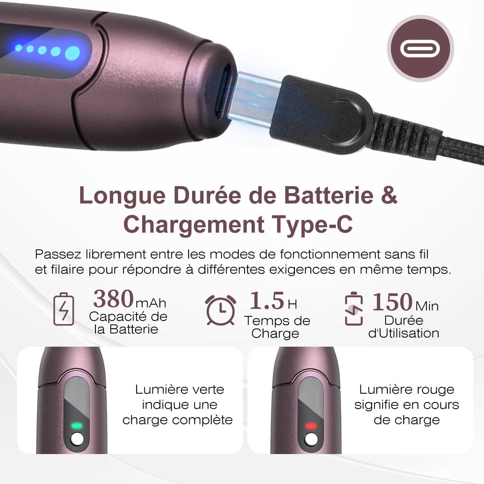 Dr.pen Ultima A10 Microneedling Pen - Dermapen Microneedling Professionnel Sans Fil Réglable pour le Visage, le Corps et la Croissance des Cheveux/Barbe avec 5 Cartouches - Meilleur Cadeau pour Femmes