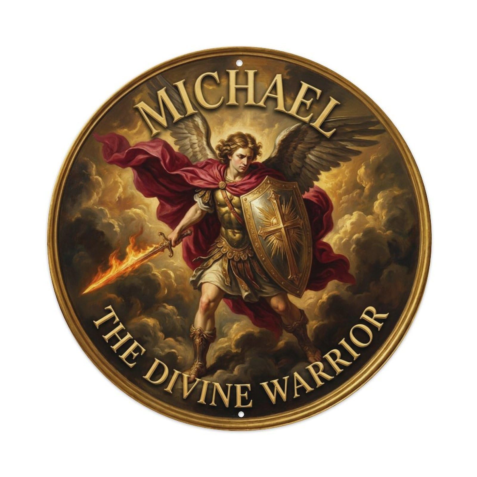 Faith St Michael Archangel The Divine Warrior Metal Tin Sign