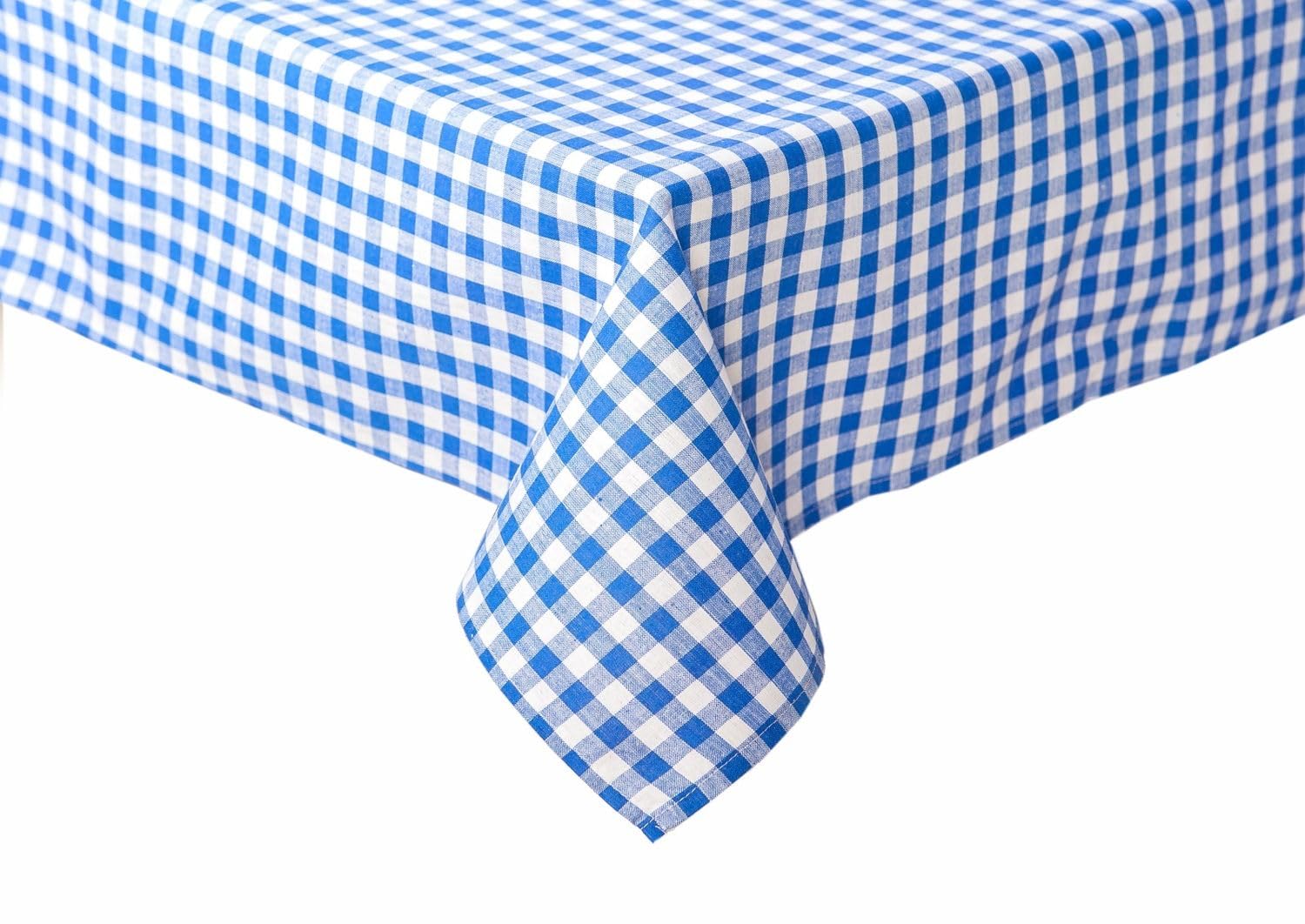 texpot TextilDepot24 Chequered Tablecloths 5 mm Table Cloths 100% Cotton 130 x 130 cm Checked Blue and White