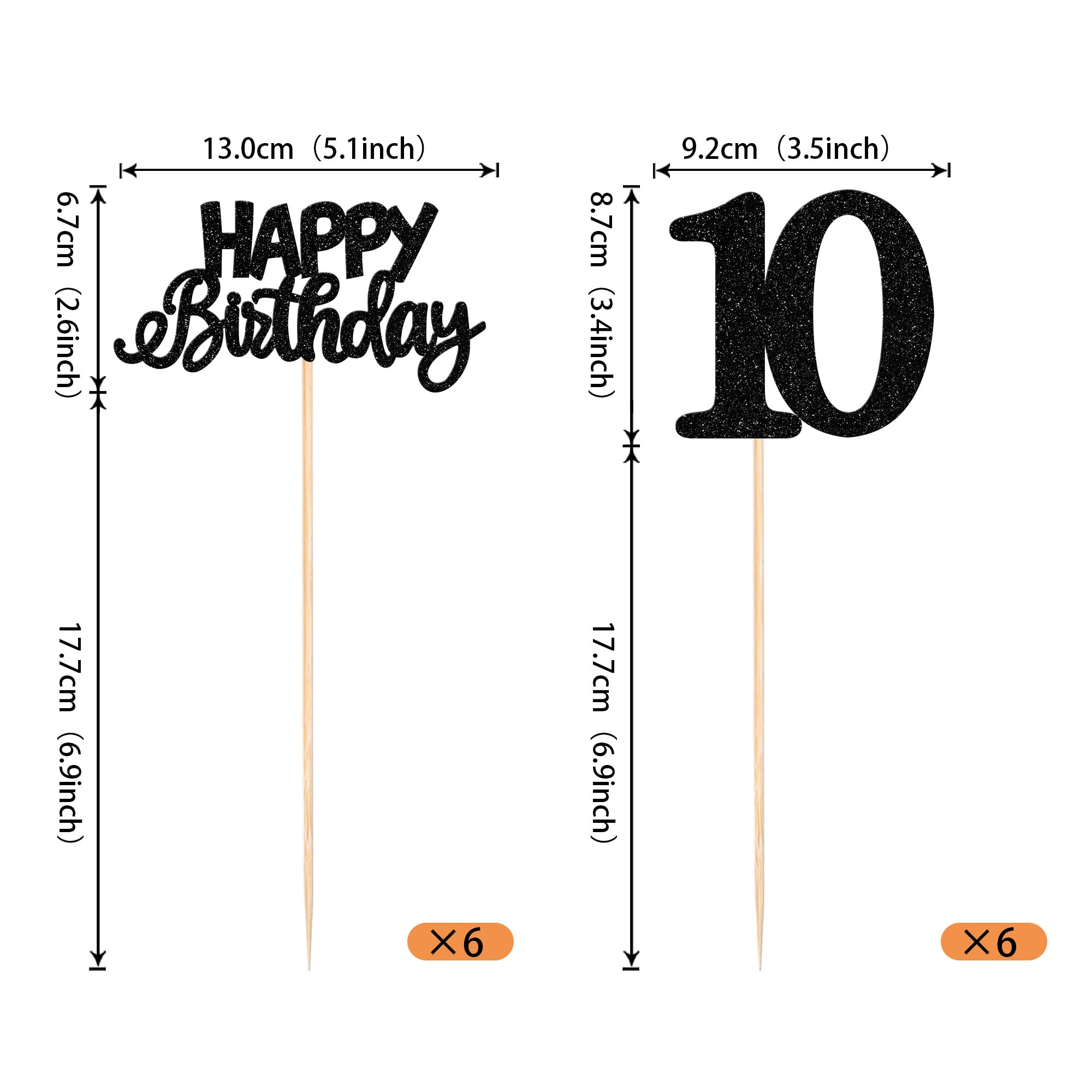 SYKYCTCY 12 Pack Cheers to 10 Centerpiece Sticks Assembled Glitter Number 10 Ten Table Flower Centerpiece Sticks for Cheers to 10 Years Old 10th Theme Party Supplies - Image 2
