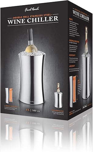 Miniatura 5 de Final Touch Enfriador de vino de acero inoxidable de doble pared para botellas de vino y champán (IB1155-15)