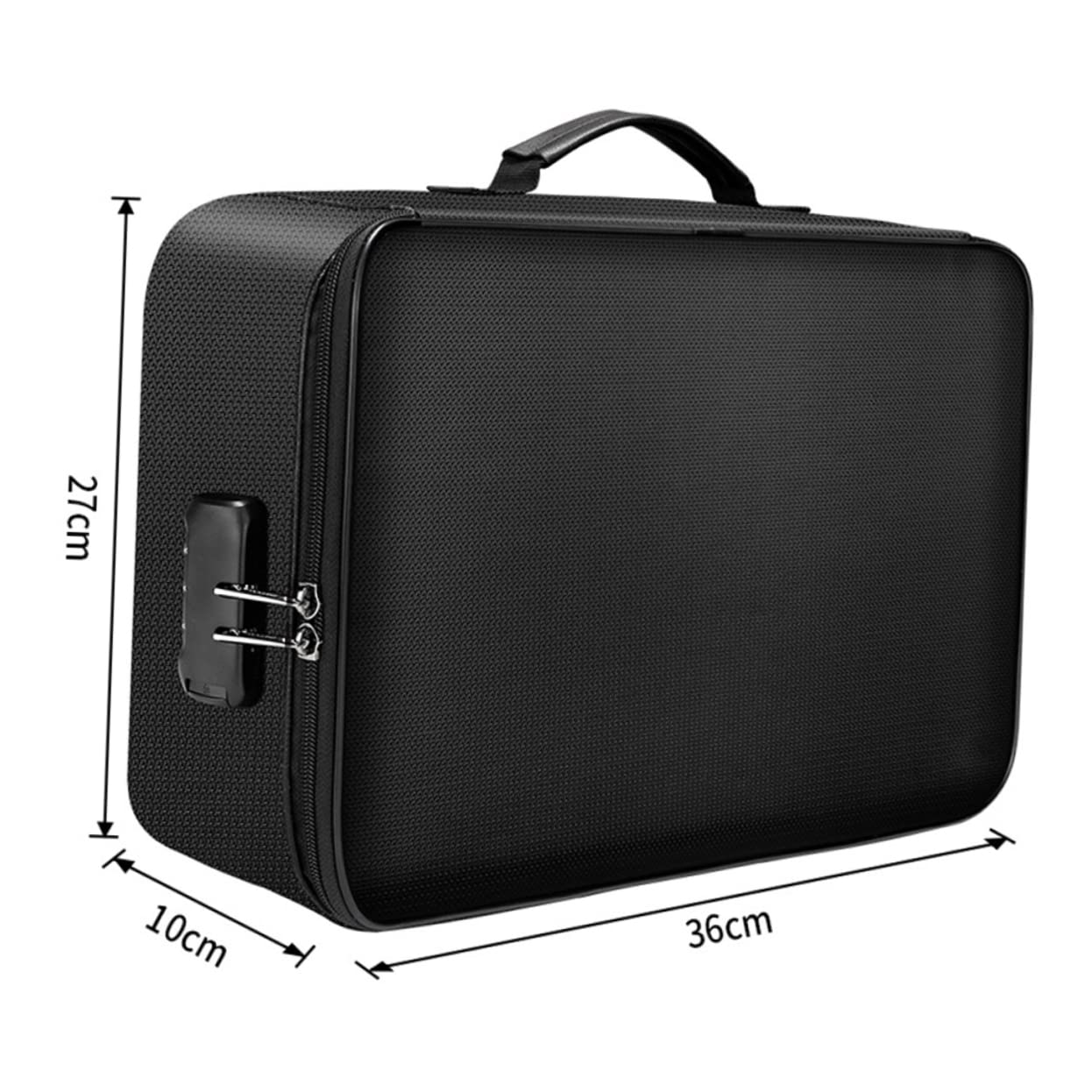 Bolsa Ignífuga para Documentos Negra, Portátil Cremallera