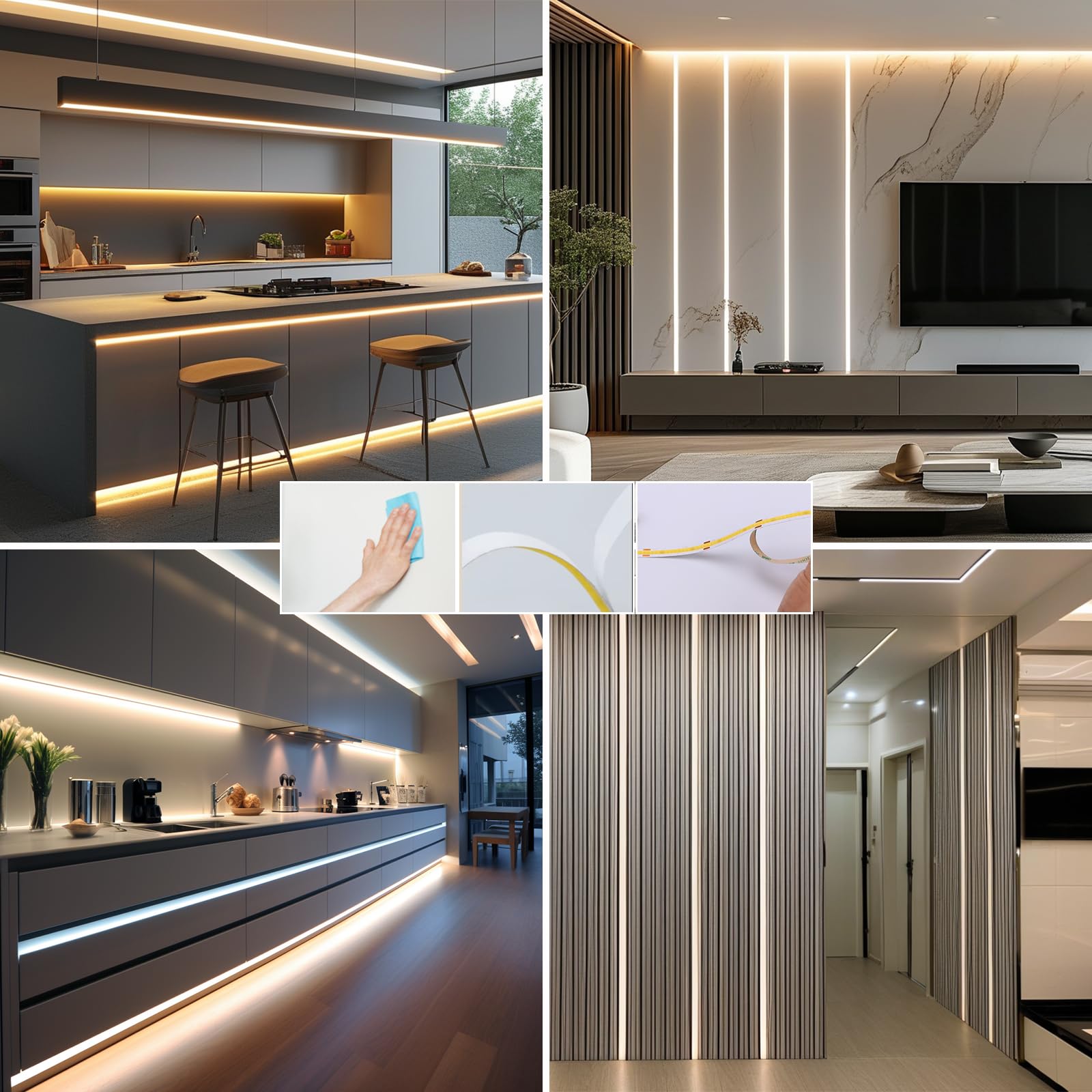 BENLUN Striscia LED COB CCT 24V 10 Metri CRI 93 con Dimmer e Alimentatore | 3000K 4000K 6000K Bianca Strisce LED Dimmerabile Adesive 10W/m per Camera da Letto, Cucina, Interno, Gaming