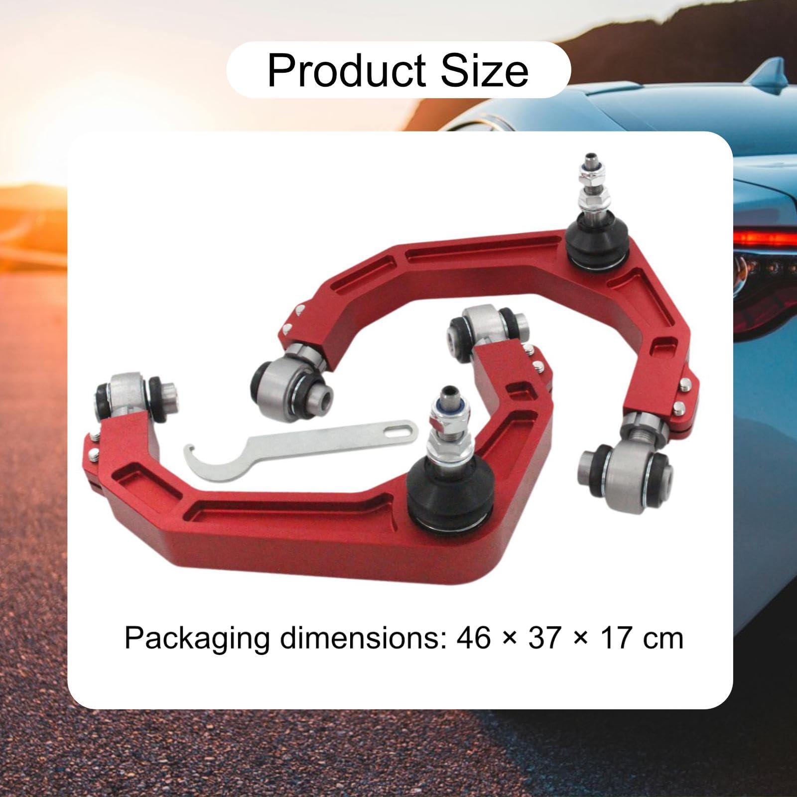 Kit de 2 Brazos de Control Superiores, Accesorios de Repuesto para Automóviles, Amortiguador Perforado de Aluminio Billet, Apto para, 1500, Rojo