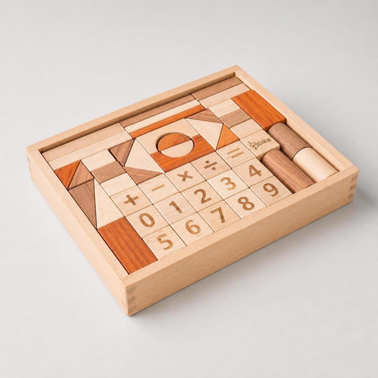 Almencla Mattoncini in Legno con Numeri metodo educativo, Mattoncini numerici in Legno, Impilabile, per Asilo, Bambini, Neonati