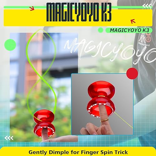 Miniatura 3 de MAGICYOYO Crystal YoYo K3 Aurora-p, truco de giro de dedo profesional para yoyo avanzado y sensible para niños, con rodamiento Yoyo que no responde