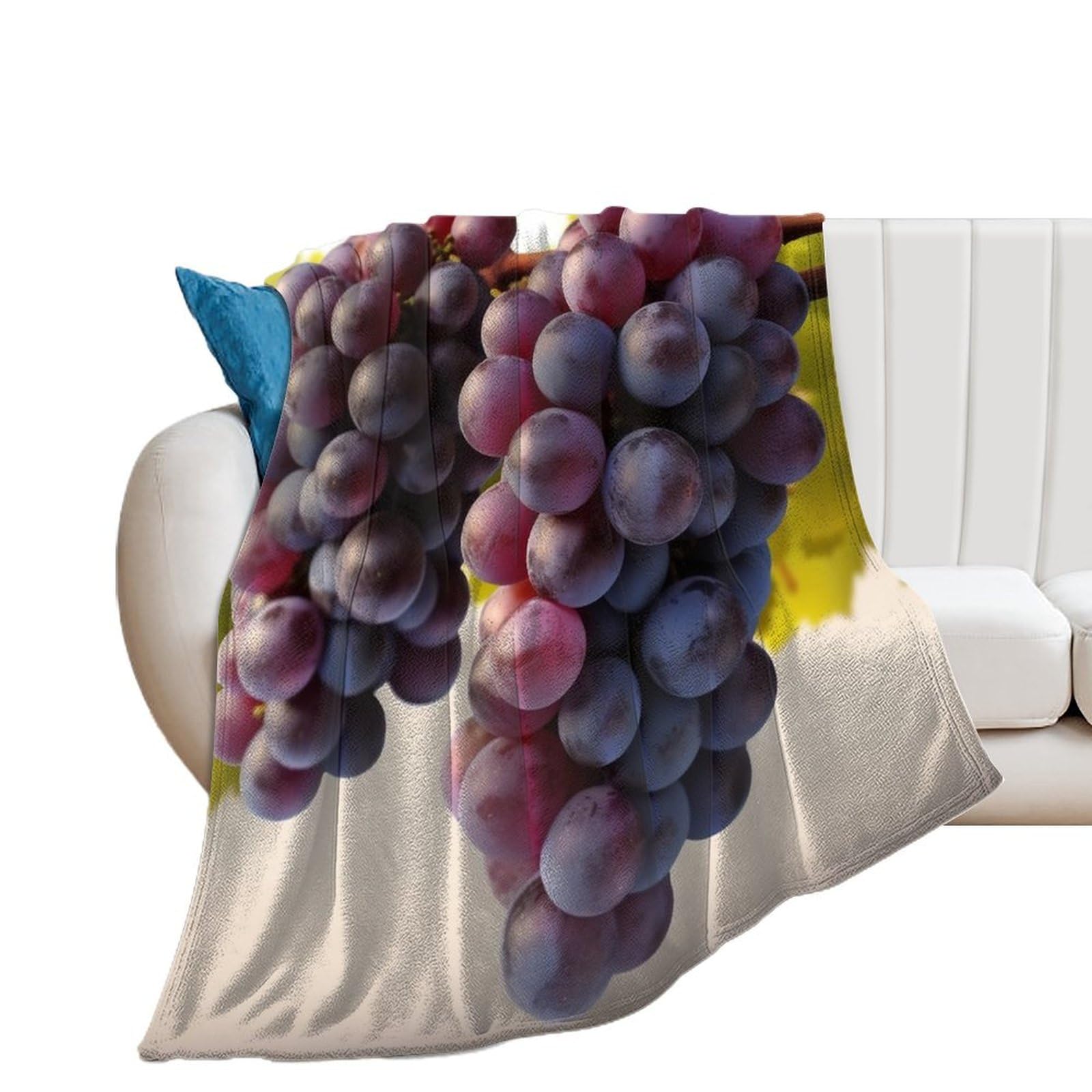 Couverture en flanelle motif raisins du désert pour lit et canapé