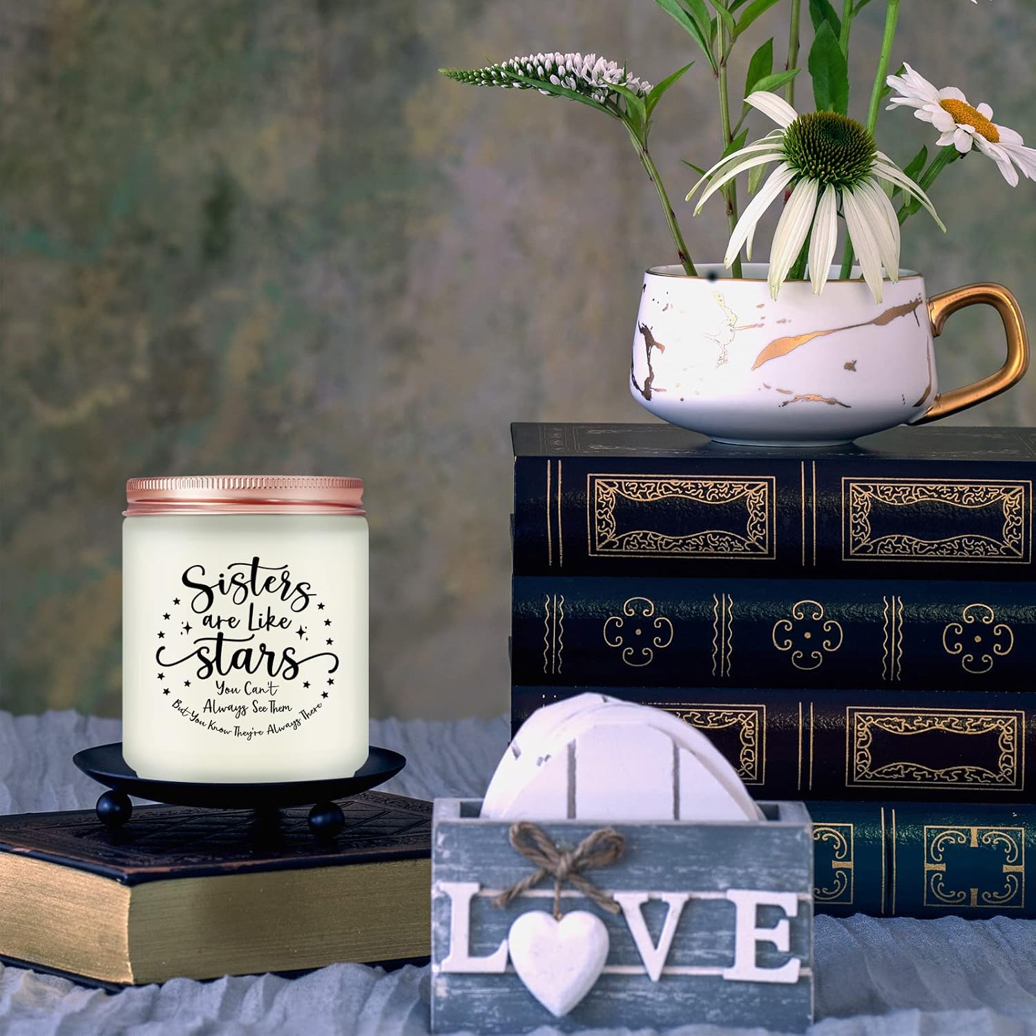 Maybeone Sisters are Like Stars Gifts - Christmas, Mother's Day, Birthday Gifts for Sister - Lavender Scented Candle - Image 7