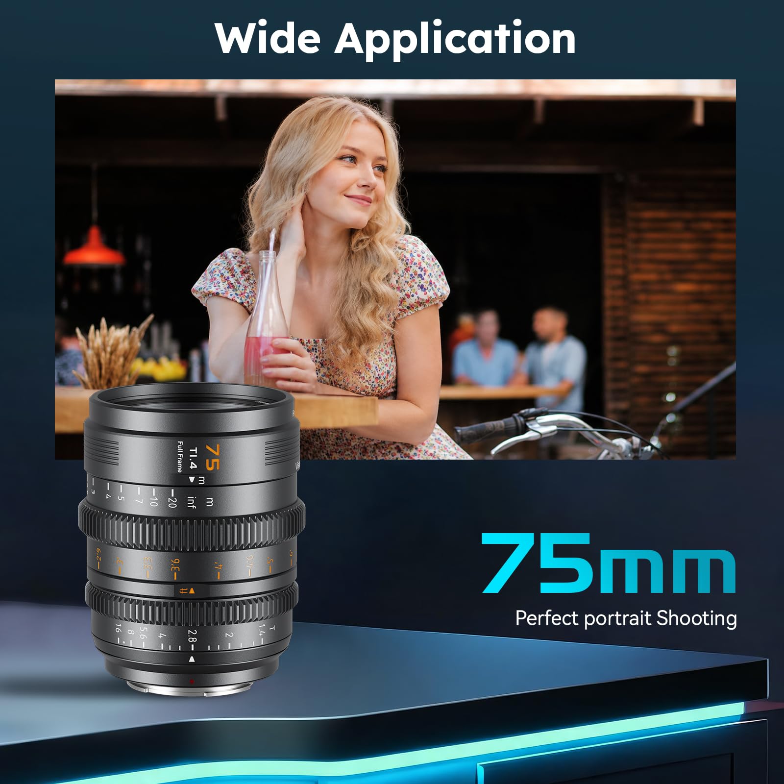 SIRUI VP-1 Vision Prime 1 T1.4 Full Frame Cine Lens, 75mm Manual