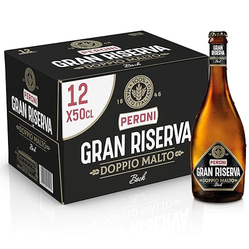 Immagine del prodotto Peroni Birra Gran Riserva Doppio Malto, Cassa con 12 Birre in Bottiglia da 50 cl, 6 L, Birra Bock dal Gusto Intenso ed Equilibrato Leggermente Speziato, Gradazione Alcolica 6.6% Vol
