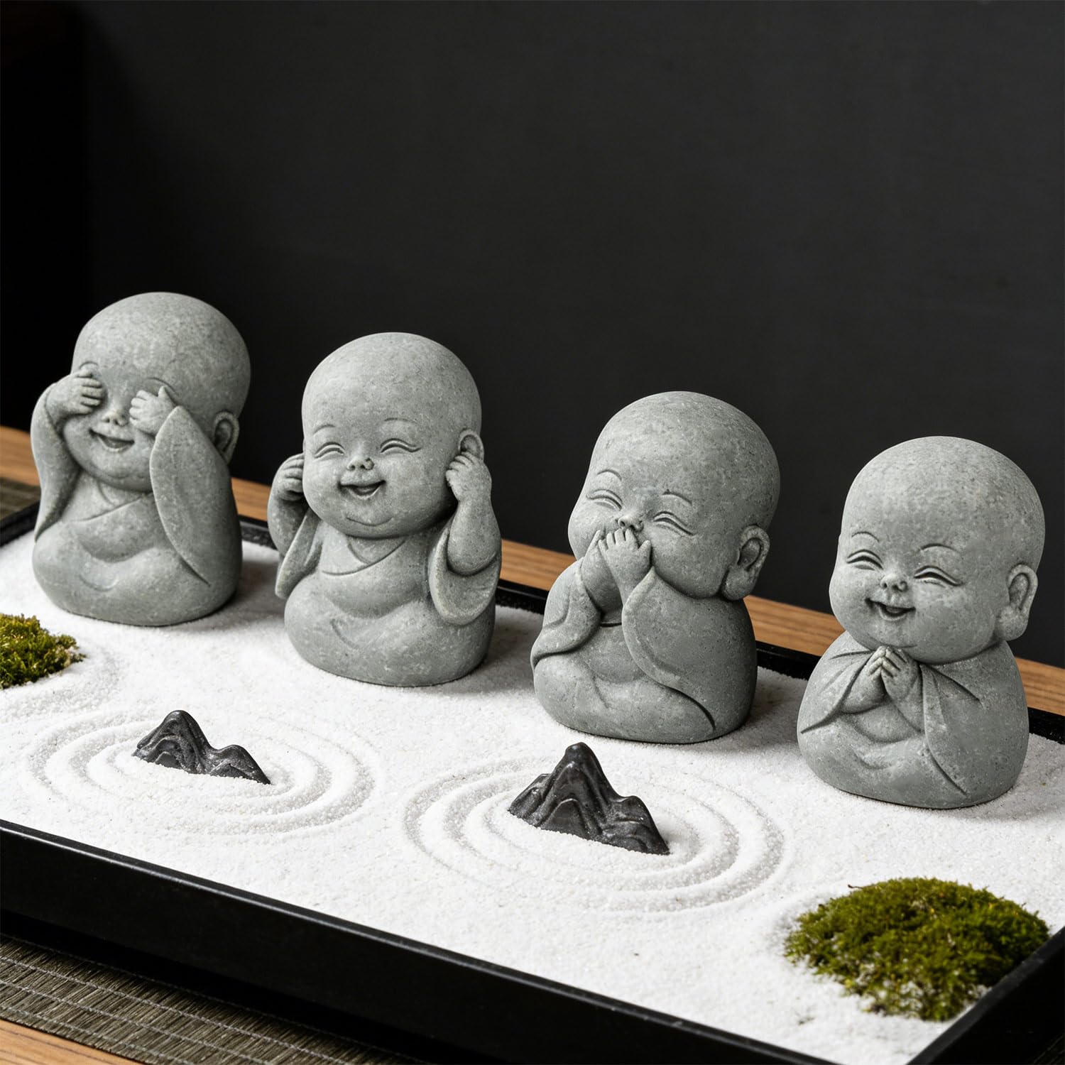 Statues de moine zen pour salon et bibliothèque figurines de décoration zen maison