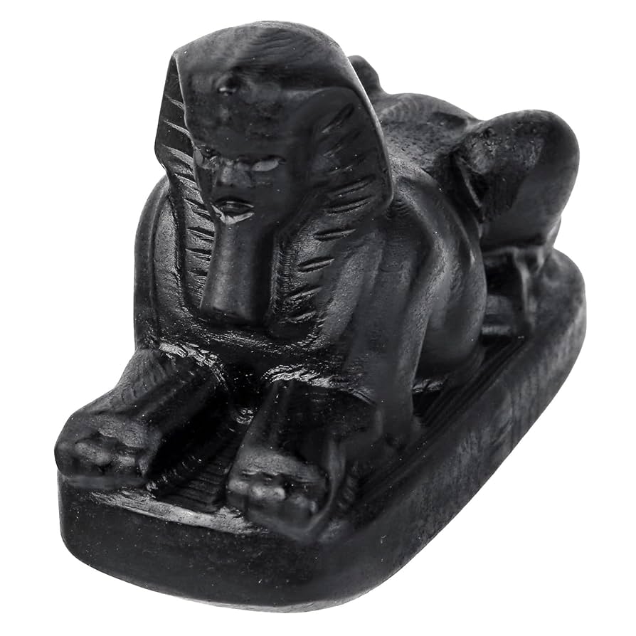 Amazon.com: SUNYIK Carved Black Obsidian Egyptian Sphinx