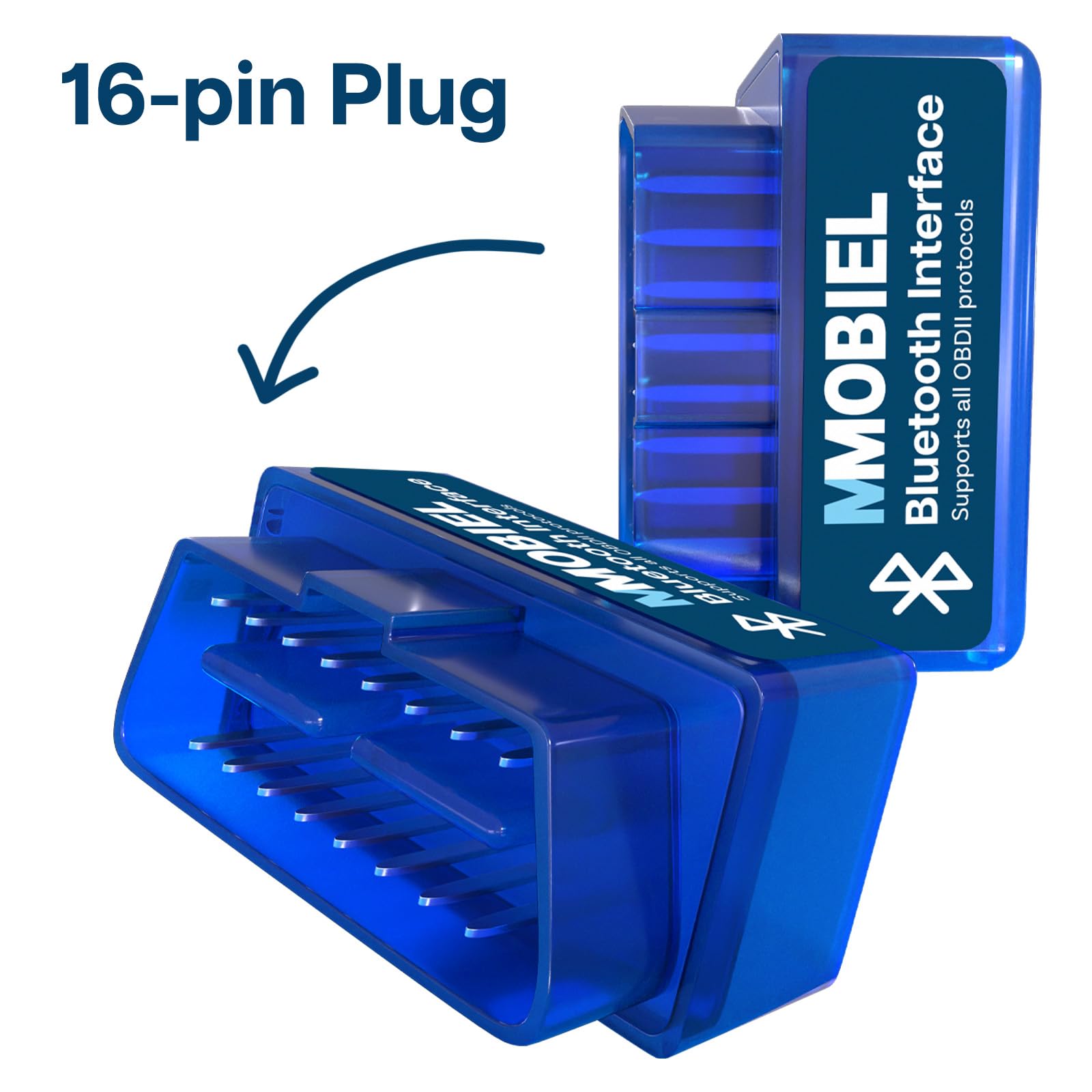 MMOBIEL Bezprzewodowy skaner OBD2 Bluetooth - kompatybilny z iPhone, iOS, iPad i Android - Czytnik Kodów OBD2 - Skaner Diagnostyczny - Sprawdź kody Silnika z Funkcjami Mini V2.1