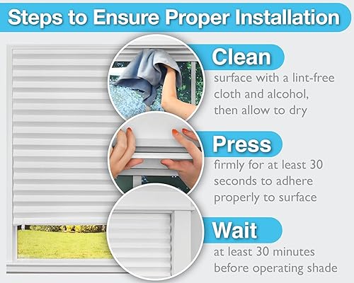 Miniatura 4 de Redi Shade No Tools - Persiana de papel plisado para filtrar la luz, original, deportiva, 36 x 72 pulgadas, paquete de 4