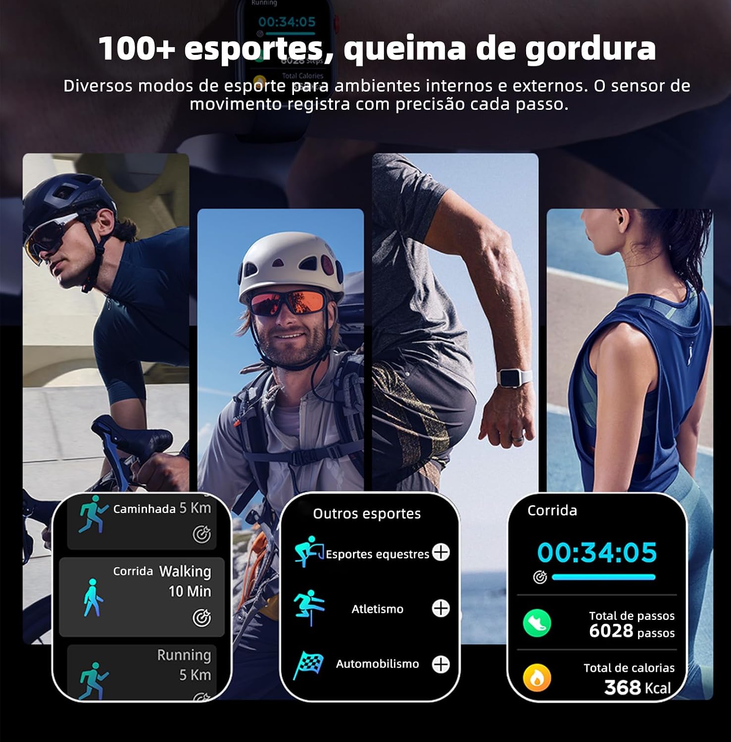 Relógio Inteligente FB047 1.83" TFT com 5 Pulseiras Intercambiáveis, IP68 à Prova d'Água, Bluetooth, 100+ Modos Esportivos, 37g Leve, para Homem Mulher Relógio Inteligente FB047 1.83" TFT com 5 Pulseiras Intercambiáveis, IP68 à Prova d'Água, Bluetooth, 100+ Modos Esportivos, 37g Leve, para Homem Mulher