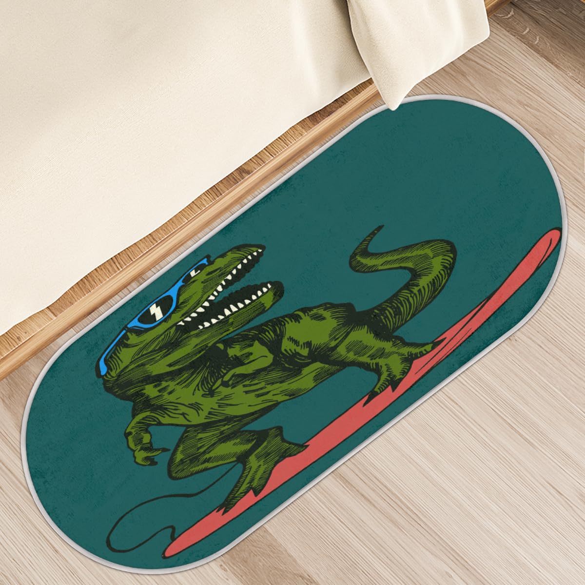 TropicalLife Dinozaury dywanik mata 50 x 120 cm, urocze zwierzę długie włosy pogrubione dywaniki do pokoju kuchni domu łazienki wewnątrz antypoślizgowa mata podłogowa dywaniki