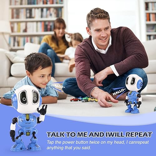 Miniatura 3 de Rellenos de calcetines robots parlantes recargables para niños mini juguetes robot que repite lo que dices y ayuda a los niños a hablar juguetes