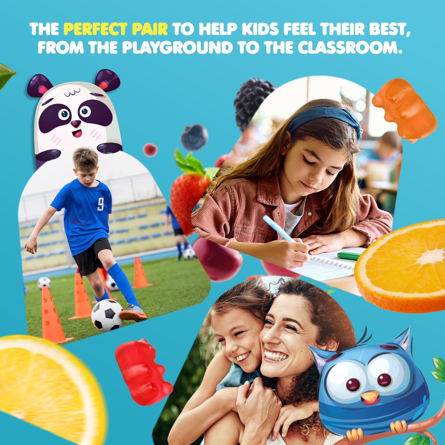 DR. MORITZ Kids Magnesium Gummies Orange Flavor (120 Count) and Kids Multivitamin Gummies (120 Count) - Relaxation & Health Support - Non-GMO, Vegetarian Toddler Vitamins