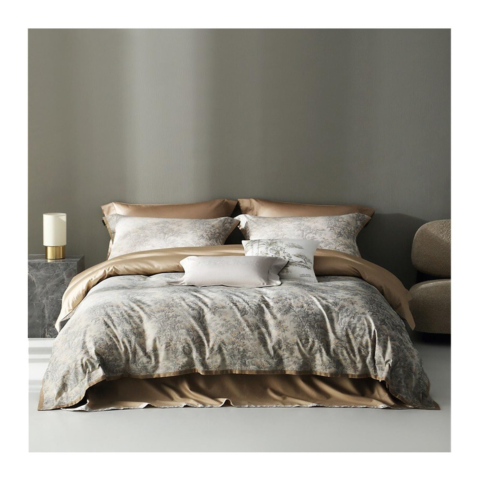 Housse de couette avec fermeture éclair invisible et parure coton doux