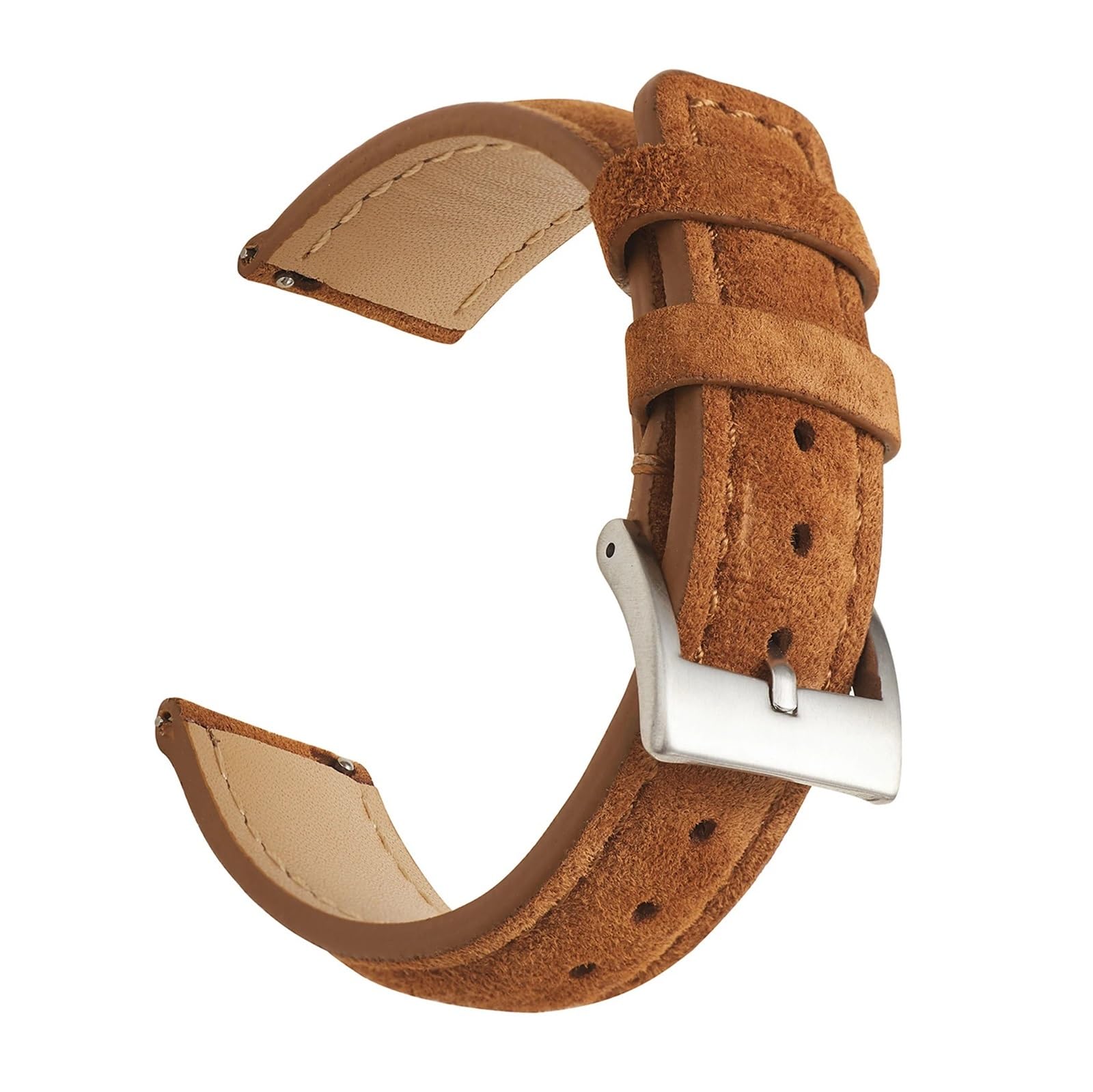 Cinturini, Cinturino for Orologio in Pelle Scamosciata Cinture for Cinturini(Tan,22mm)