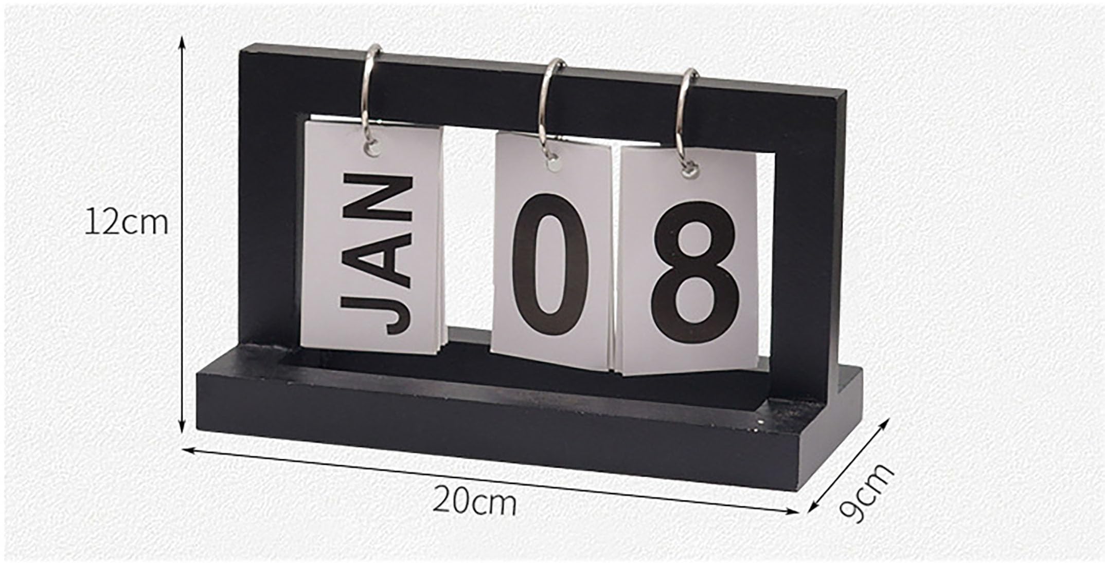 Verve Jelly Ewiger Tischkalender Holzkalender stehender Klappkalender Flipchart Kalender zum Umblättern wiederverwendbarer Heimkalender Ornament für die Dekoration zu Hause oder im Büro