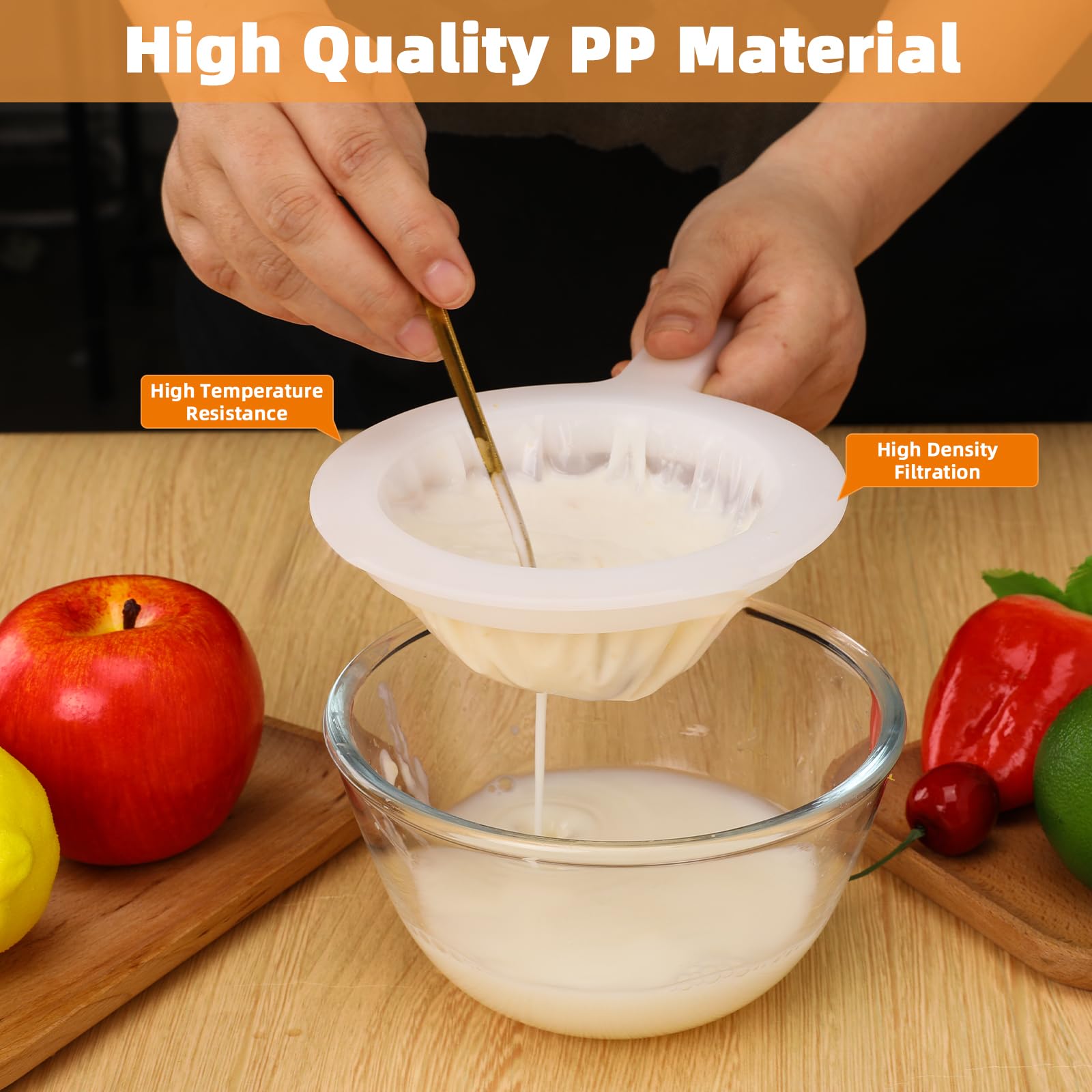 Lot De 10 Sac A Lait Vegetal,20x30cm Réutilisables Mousseline Alimentaire - En Nylon Bio - Avec Cordon De Serrage - Cheese Cloth Pour Fromage,Jus De